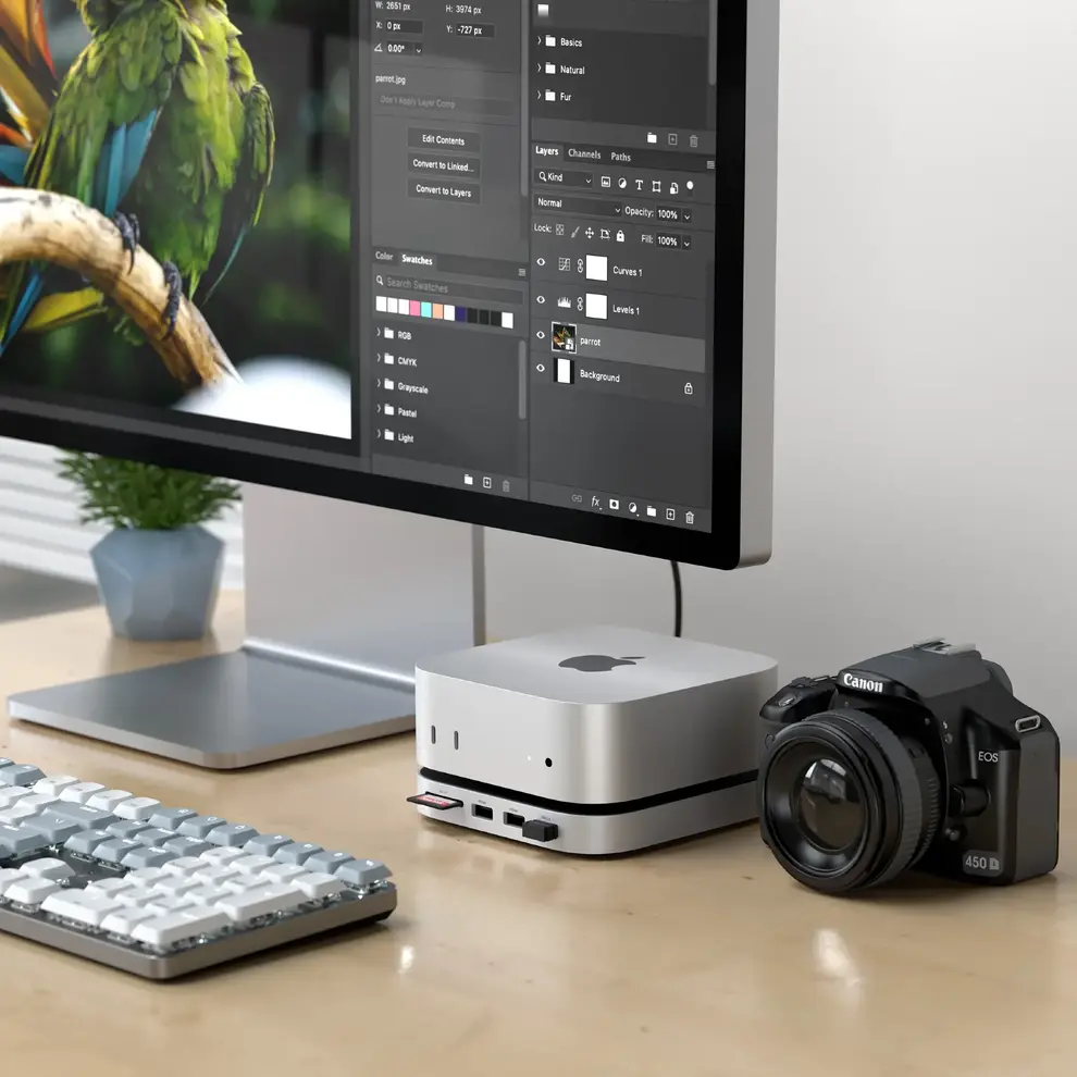 Hình ảnh 4 của Dock mở rộng cổng và SSD NVMe cho mac mini M4 Satechi (Sliver - Mới, Full box, Chính hãng)