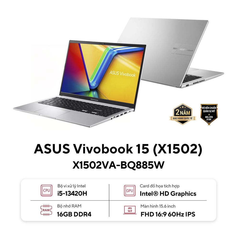 Hình ảnh 1 của Asus Vivobook 15 X1502VA-BQ885W - i5 13420H, 16GB, 512GB, FHD