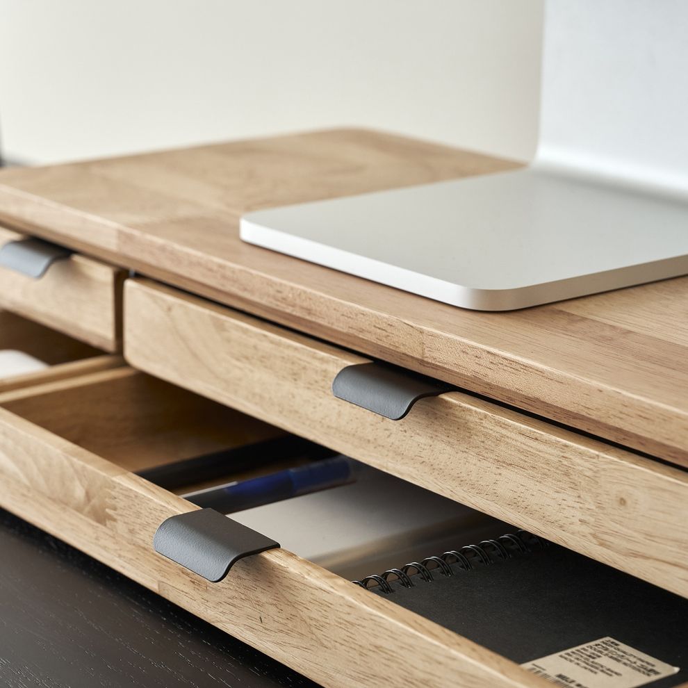 Hình ảnh 5 của Kệ màn hình ngăn kéo Aura - By NiceDesign (Size M-2 ngăn kéo - Black - Natural Rubber - Mới, Full box, Chính hãng)