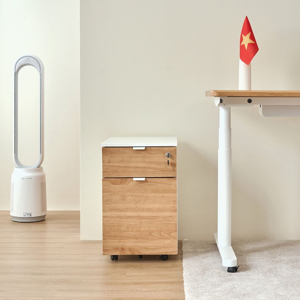 Hình ảnh 2 của Hộc tủ tài liệu 2 ngăn Alexa - By NiceDesign (2 ngăn - White - Rubber - Mới, Sealed, Chính hãng) (NDFC25ALEX02)