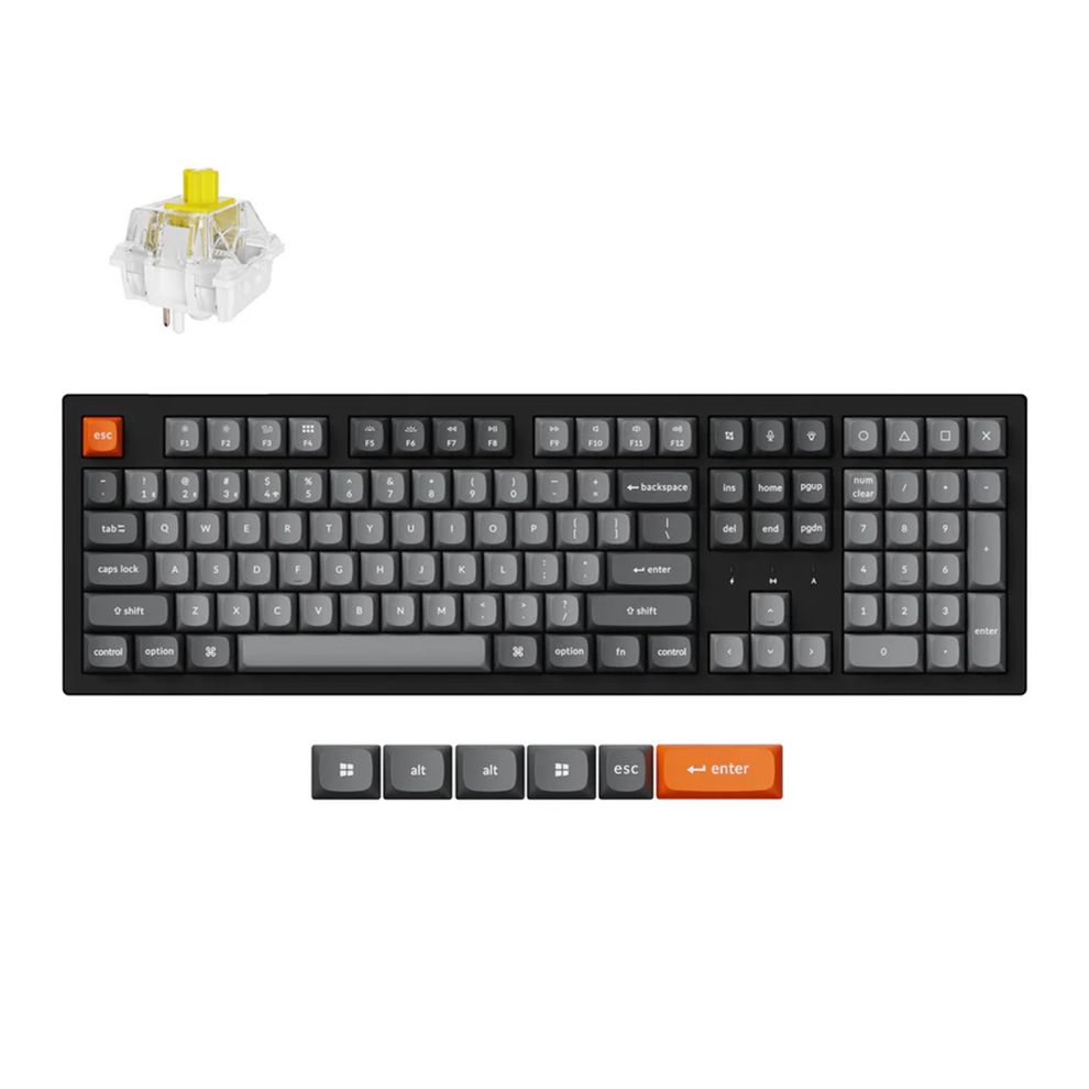 Hình ảnh 1 của Bàn phím cơ Keychron K10 MAX QMK (K10 Max - Keychron Super Banana - Gray - Mới, Sealed, Nhập khẩu) (K10M-H4)