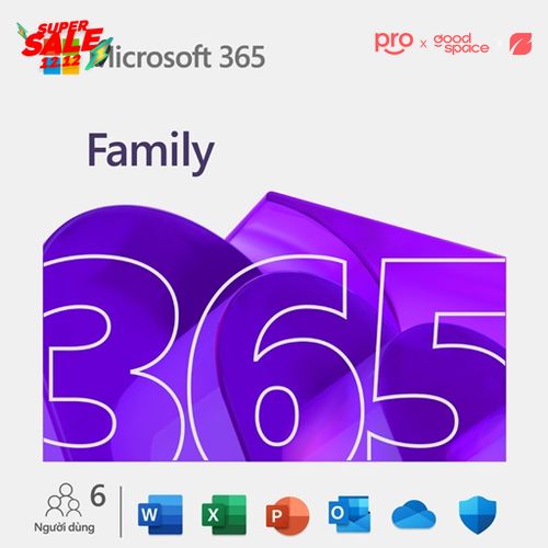 Phần mềm Microsoft Office 365 FAMILY + AI Copilot 12 tháng 6 tài khoản