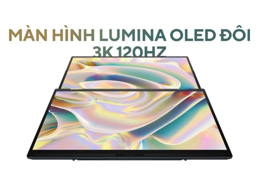 Thiết kế màn hình Lumina OLED đôi trên Asus ZenBook Duo OLED UX8406MA-PZ307W