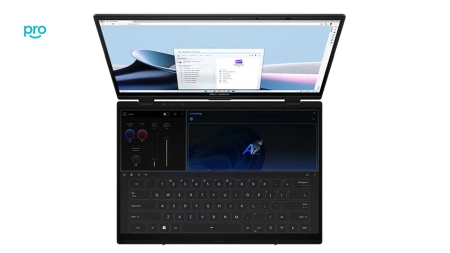 Asus ZenBook Duo OLED UX8406MA-PZ307W sử dụng bàn phím Asus ErgoSense cho trải nghiệm gõ thoải mái và chính xác