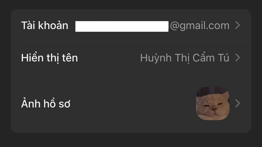 Nhấp vào chọn Hiển thị tên
