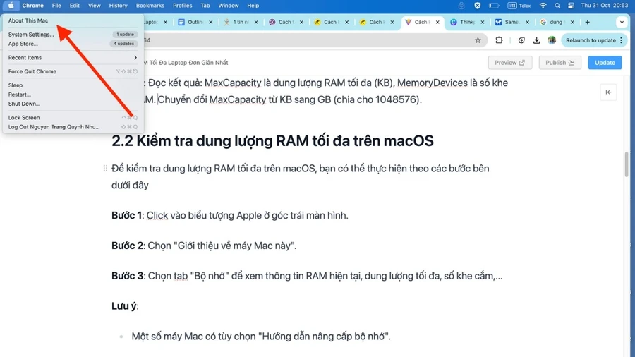 Xem CPU cho MacOS