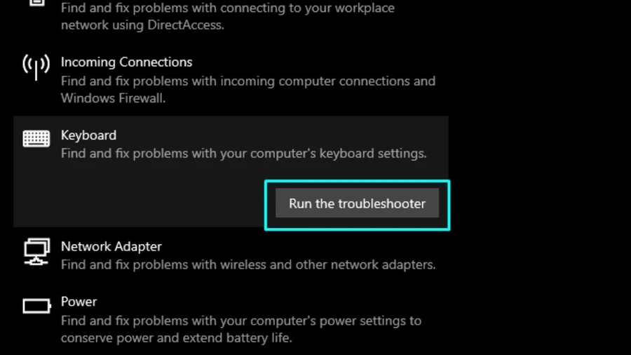 Nhấn Run the troubleshooter và làm theo hướng dẫn trên màn hình