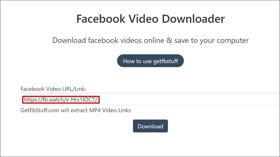 Vào getfvideo.com, dán đường dẫn