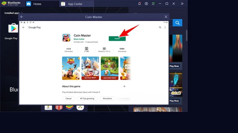 Nhấn Install để hoàn thành thao tác