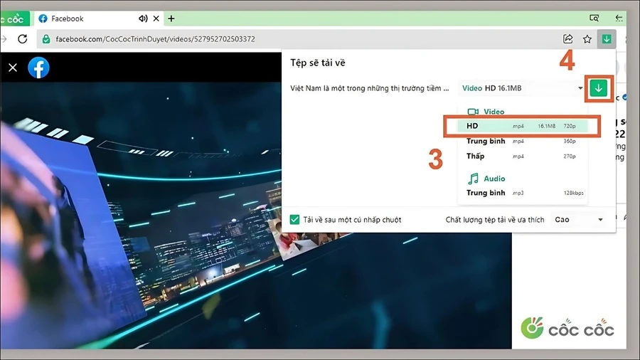 Chọn định dạng và chất lượng