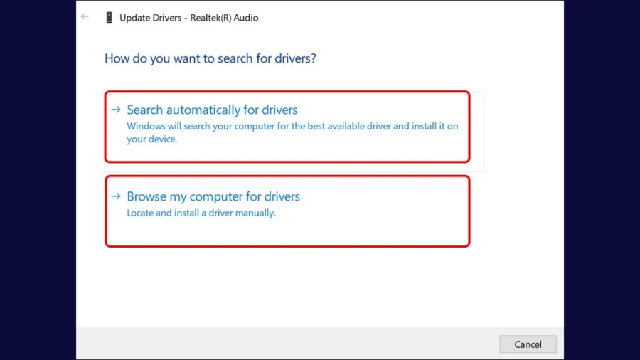 Browse my computer for drivers