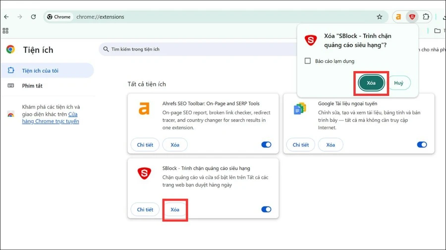 Cách gỡ Adblock trên Chrome