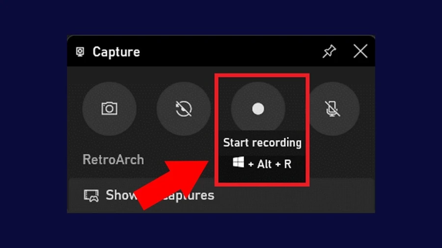Nhấn tổ hợp phím Windows Alt R