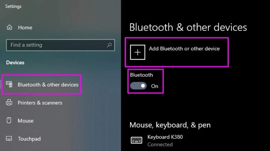Chọn Add Bluetooth or other device để bắt đầu tìm kiếm tai nghe