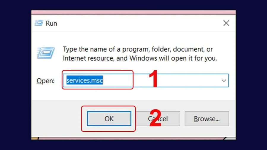 Mở cửa sổ Run bằng cách nhấn tổ hợp phím Windows R