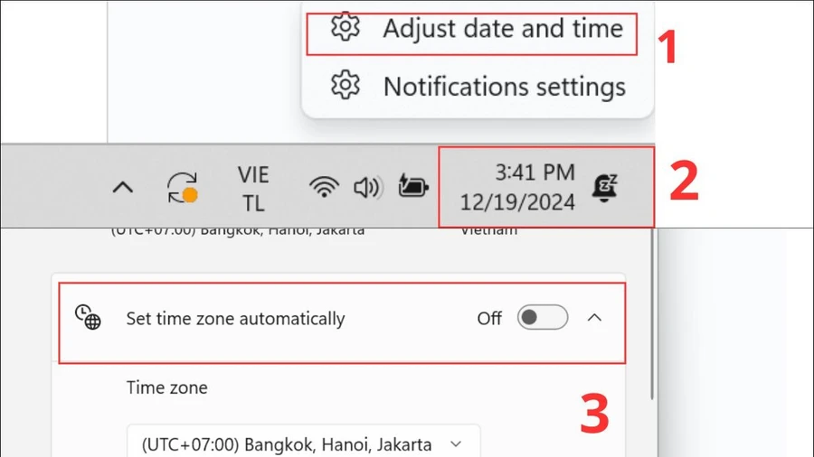 Kiểm tra cài đặt ngày và giờ