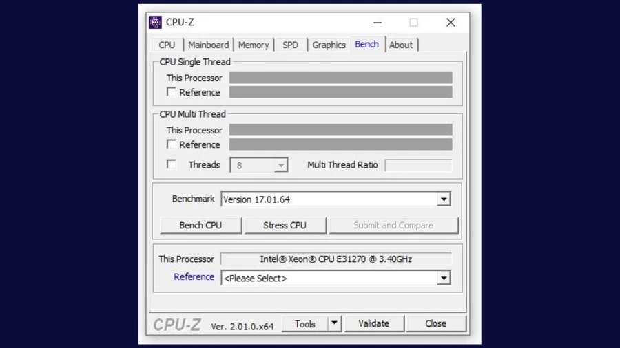Thẻ bench cung cấp điểm chuẩn (benchmark) về hiệu năng của CPU