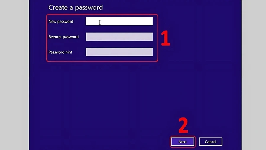 Nhập mật khẩu mới vào ô New password