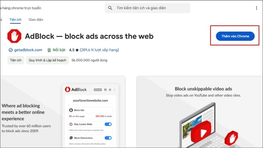 Nhấp vào Thêm vào Chrome (Add to Chrome)