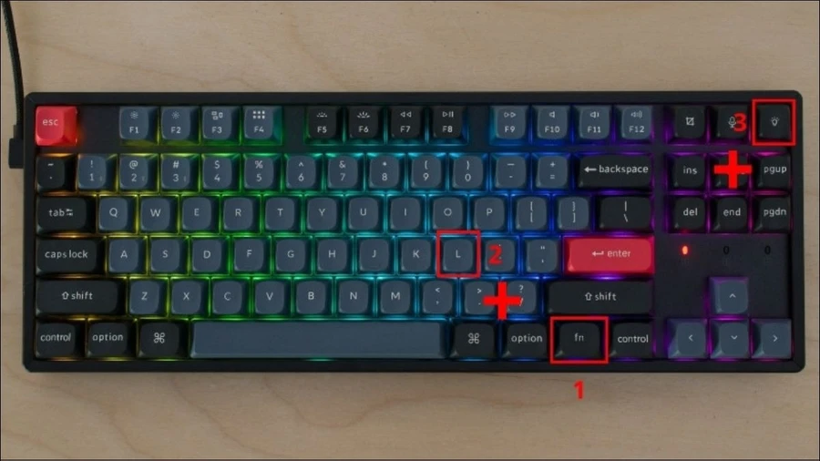 Khóa chế độ đèn nền với tổ hợp phím Fn + L + Light Effect Key