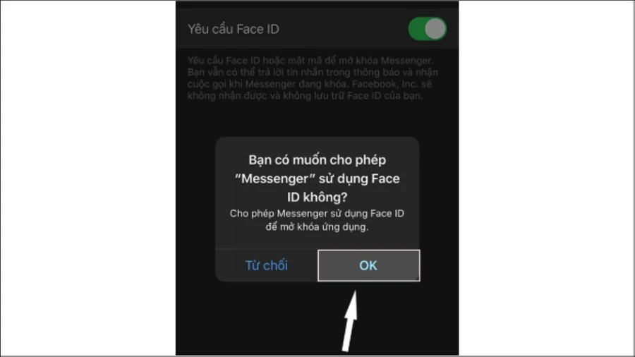 Cho phép Messenger sử dụng Face ID