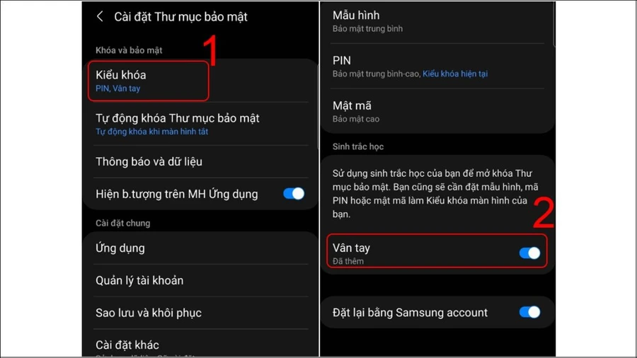 Chọn kiểu khóa mong muốn