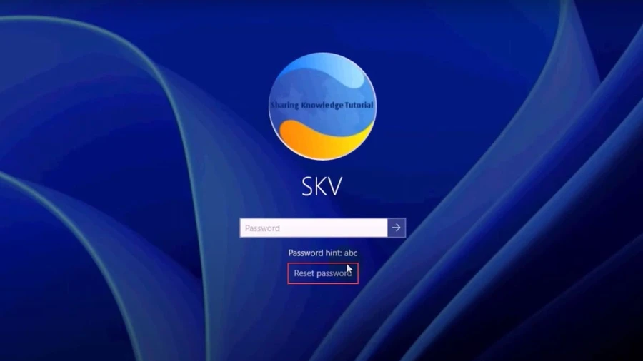 Nhấn vào tùy chọn Đặt lại mật khẩu hay Reset password.