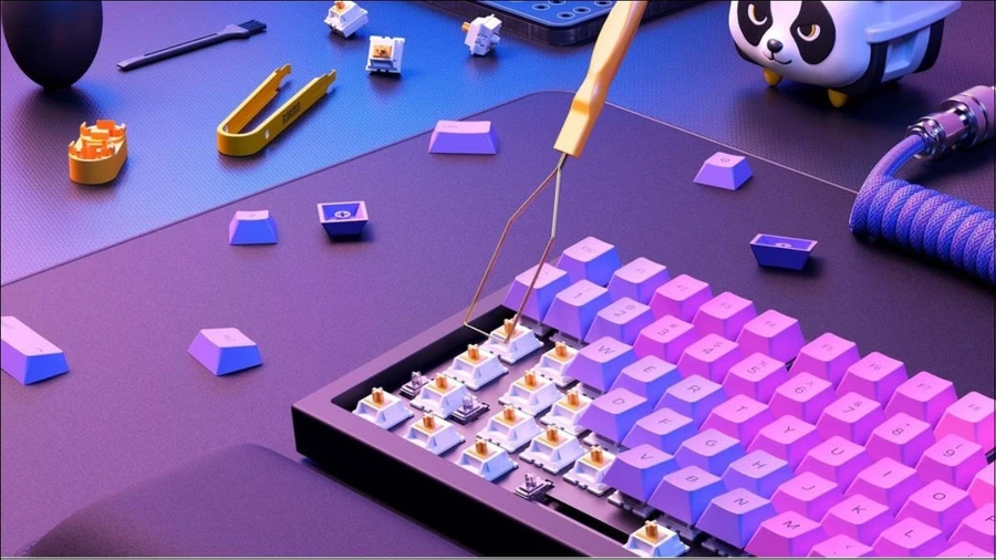 Tháo keycap bằng keypuller