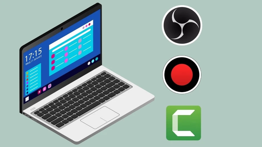 Phần mềm quay màn hình Win 10 như OBS, Bandicam,...