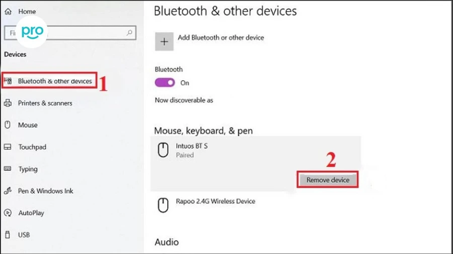 Trong cài đặt Bluetooth, chọn Remove device và kết nối lại từ đầu