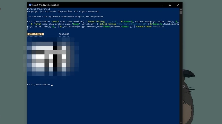 Xem mật khẩu WiFi Win 10 bằng Windows PowerShell