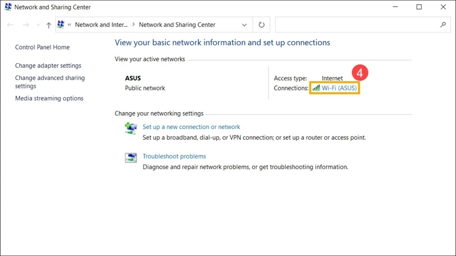  Click vào tên mạng WiFi đang kết nối