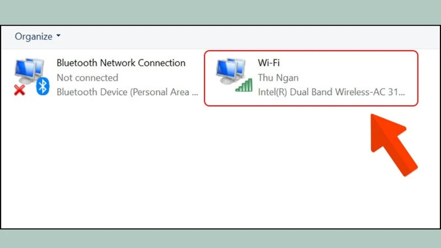 Click đúp chuột vào biểu tượng mạng WiFi đang sử dụng