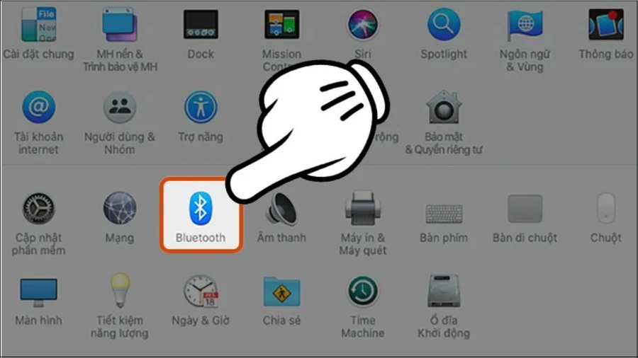 Chọn Bluetooth và Bật bluetooth lên