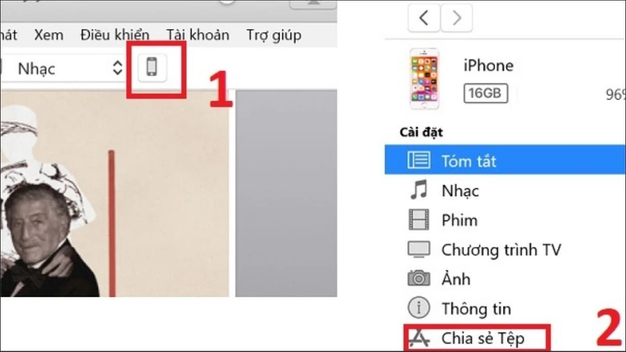 Chọn loại file bạn muốn chuyển sang iPhone