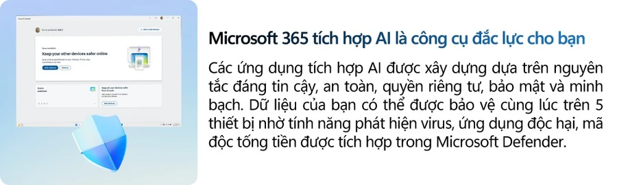 Trợ lý AI Copilot trong Word, Excel, PowerPoint, Outlook giúp tìm kiếm, tổng hợp, tạo và chỉnh sửa nội dung nhanh chóng.
