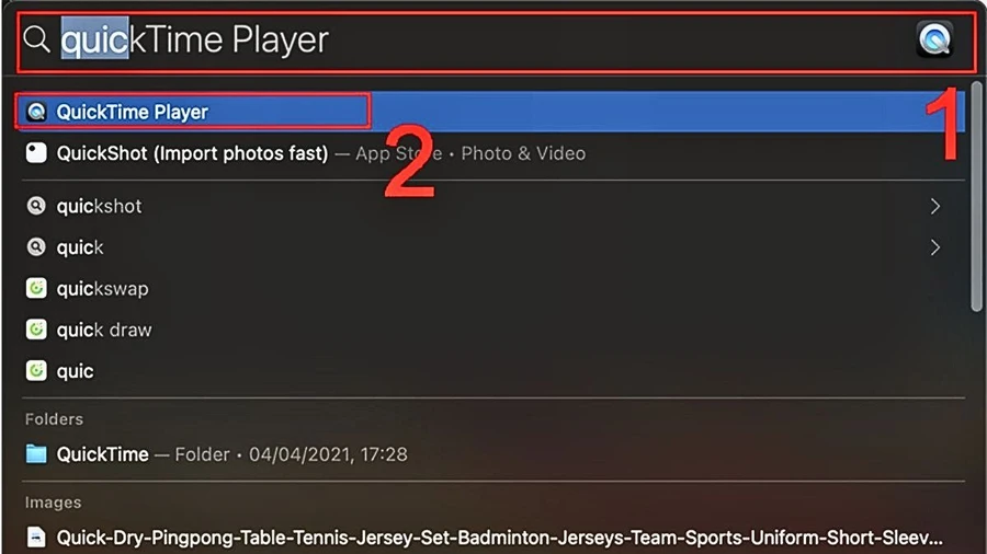 Mở QuickTime Player trên MacBook