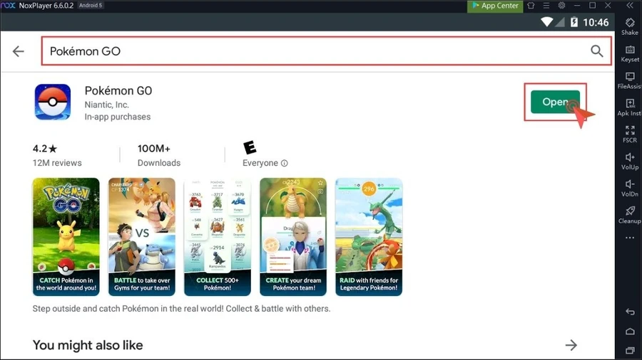 Mở cửa hàng CH Play và tìm kiếm ứng dụng Pokemon Go trong CH Play