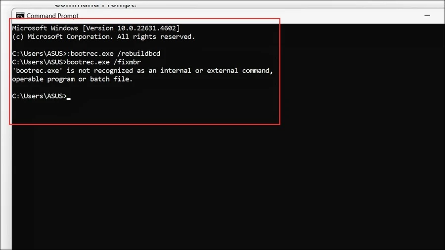 Xây dựng lại Boot Configuration Data