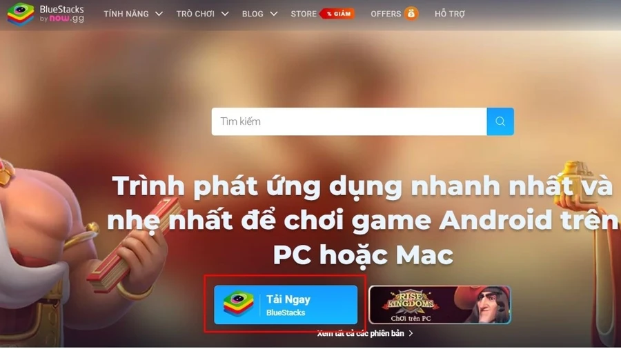 Truy cập trang chủ Bluestacks, tải phiên bản mới nhất và cài đặt theo hướng dẫn trên màn hình.