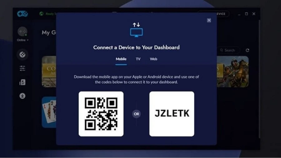 Nếu không quét QR, bạn có thể nhập mã Code để kết nối thủ công