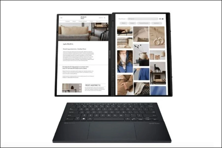 Bàn phím Zenbook DUO được thiết kế theo layout quen thuộc 68%, mang đến trải nghiệm gõ phím thoải mái