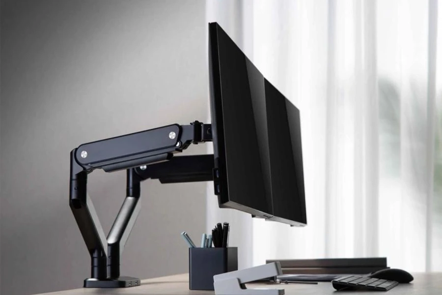 Giá đỡ màn hình Human Motion M8 bằng hợp kim nhôm cao cấp, sang trọng, nâng đỡ màn hình 17-32 inch.
