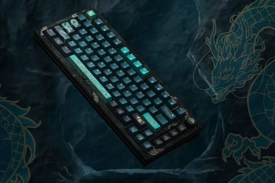 Case phím AKKO MOD007v3 HE anod nhuộm màu nhôm, 82 phím, có núm xoay.