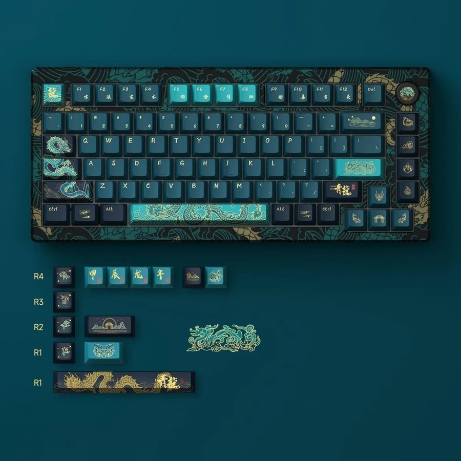 Keycap PBT nhuộm thăng hoa 5 mặt rực rỡ, bền màu trên bàn phím Gasket Mount êm ái.