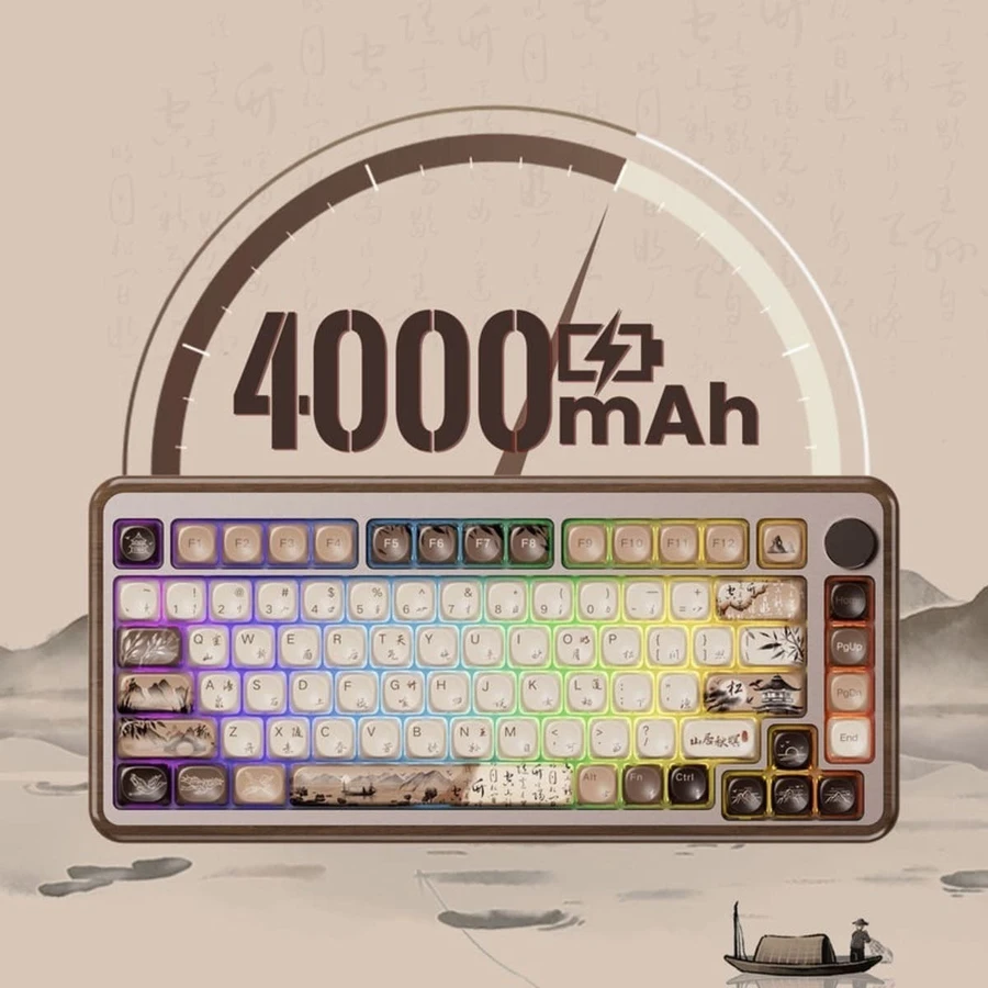 Bàn phím AKKO MU02 với thời lượng pin 80 giờ, đèn RGB và switch Rosewood