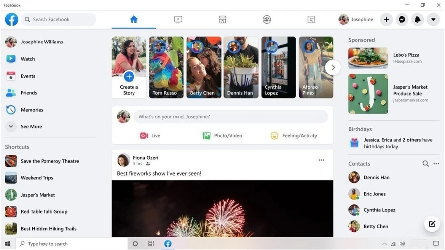 Chỉ với 1 click chuột, bạn có thể truy cập Facebook ngay lập tức