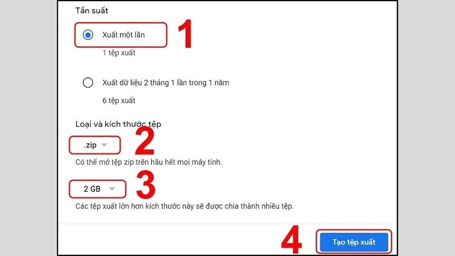 Tạo tệp xuất