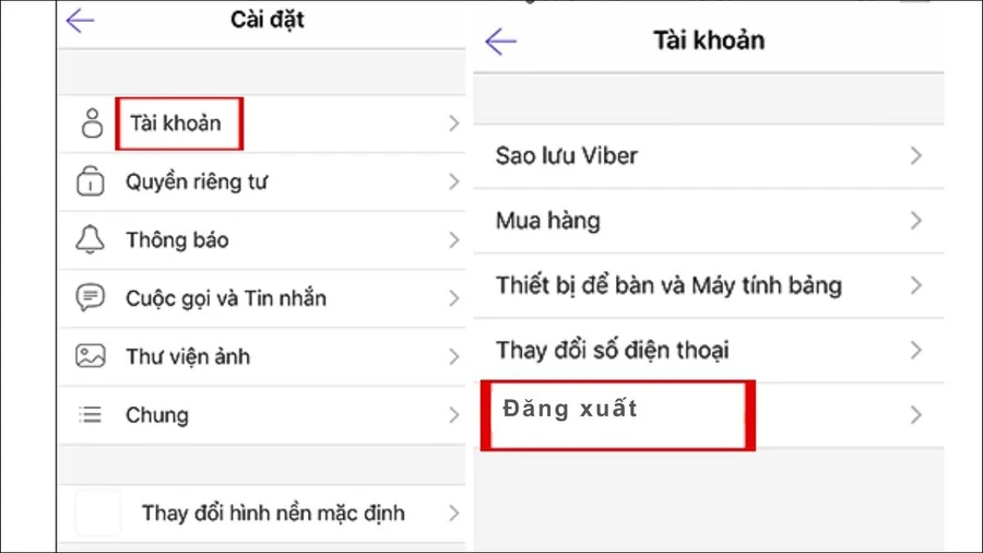 Đăng xuất Viber trên máy tính