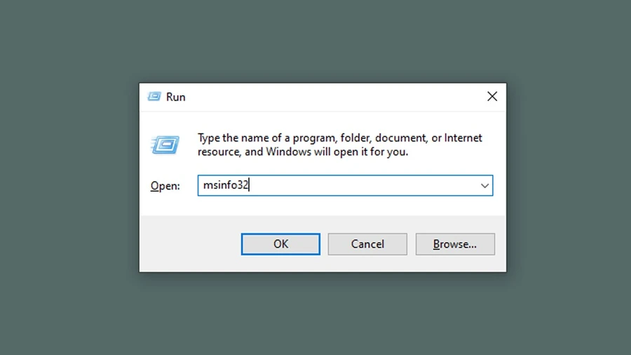  Gõ msinfo32 vào ô Open